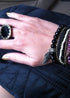 Boho Bracelet, Stretchy Bracelet, 8MM Blue Lapis Luzuli Antique Buddha